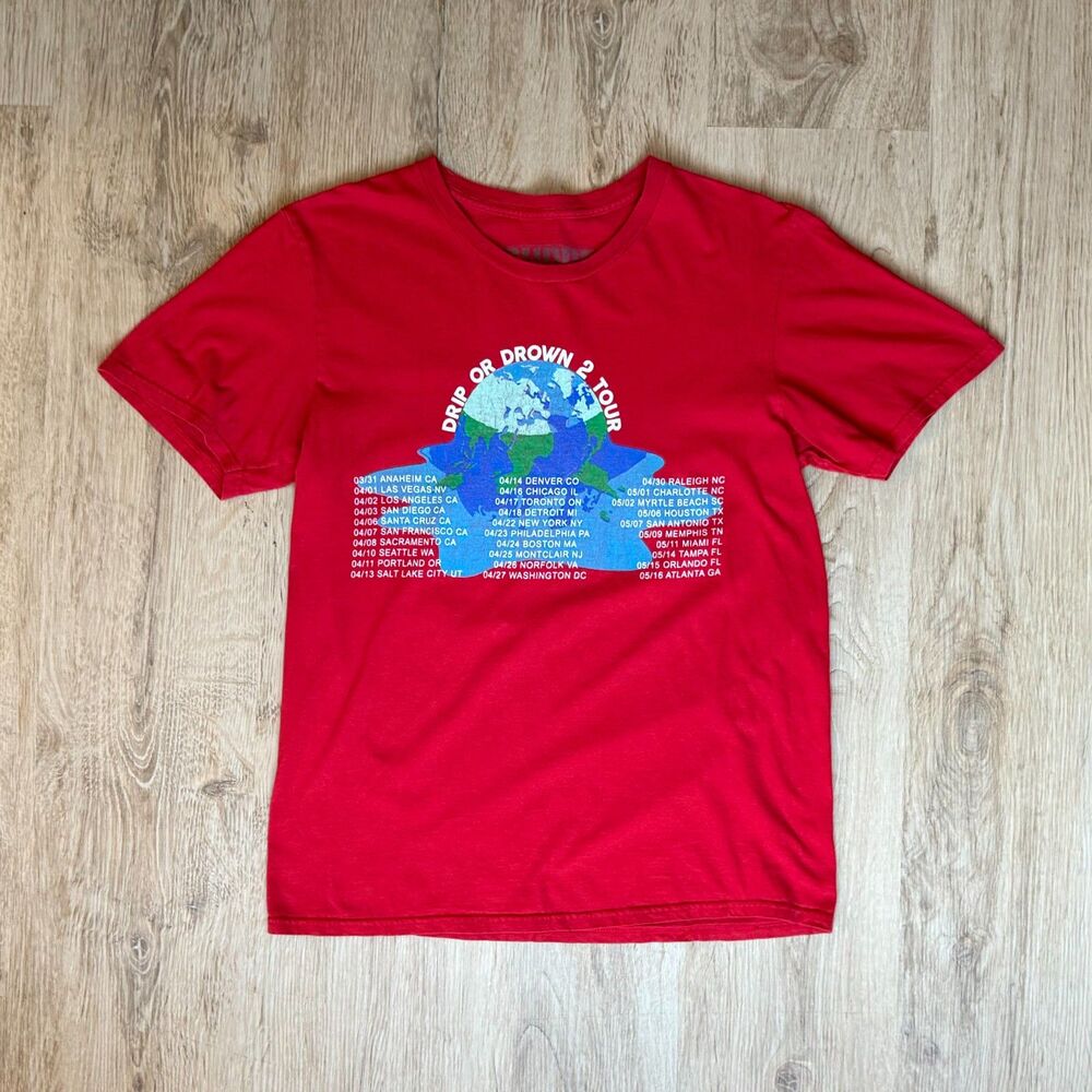 Gunna Drip Or Drown 2 Tour T-Shirt Red Medium Concert Rap Tee